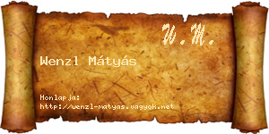 Wenzl Mátyás névjegykártya